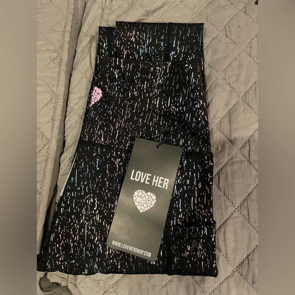 LoveHer Legging black and rainbow